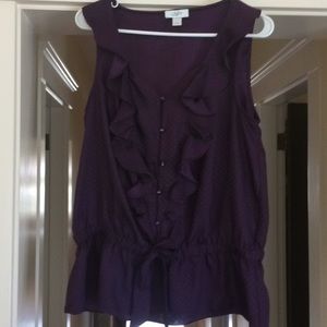 Ann Taylor LOFT sleeveless ruffle-front top